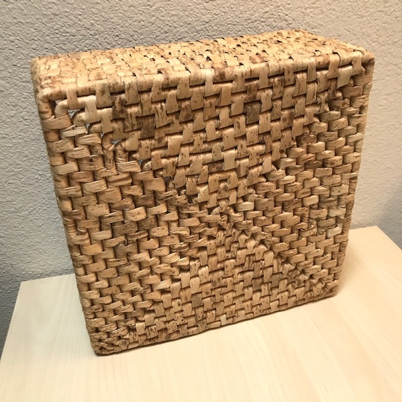 Square Basket. 12 x 12 inches 5" tall. Pretty. Not stiff, Some Flex. - Picture 3 of 3